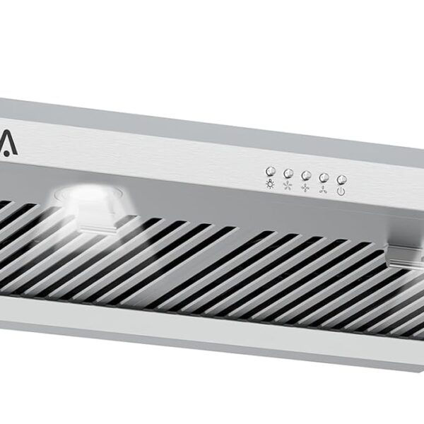 GarveeTech Campana extractora para debajo del gabinete de 30 pulgadas, 400 CFM para convertible, de acero inoxidable con