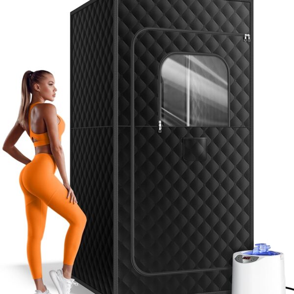 Caja de Sauna FREEYARE Modelo TY-XZ07 Portátil con Calentador de Vapor 1200W 3L 15 Niveles Control Remoto Silla Plegable