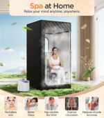 Caja de Sauna FREEYARE Modelo TY-XZ07 Portátil con Calentador de Vapor 1200W 3L 15 Niveles Control Remoto Silla Plegable