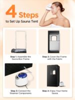 Caja de Sauna FREEYARE Modelo TY-XZ07 Portátil con Calentador de Vapor 1200W 3L 15 Niveles Control Remoto Silla Plegable