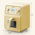 BUYDEEM F51 Freidora de aire 8 en 1 de 4.2QT, horno de aire de encimera retro con ventana visible, recordatorio de agita