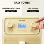 BUYDEEM F51 Freidora de aire 8 en 1 de 4.2QT, horno de aire de encimera retro con ventana visible, recordatorio de agita