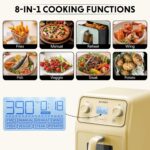BUYDEEM F51 Freidora de aire 8 en 1 de 4.2QT, horno de aire de encimera retro con ventana visible, recordatorio de agita