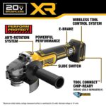 DEWALT Amoladora inalámbrica sin escobillas de 20V MAX XR de 4-1/2 pulgadas - 5 pulgadas con interruptor deslizante de v