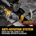 DEWALT Amoladora angular inalámbrica sin escobillas de 20V MAX XR, 4-1/2 pulg. - 5 in., Velocidad variable, antirrotació
