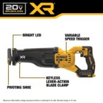 DEWALT Sierra recíproca inalámbrica sin escobillas de 20V MAX* XR (solo herramienta) (DCS384B)