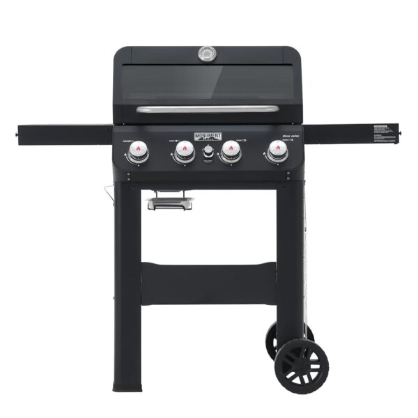 Parrilla Monument Grills Mesa420MF Gas Propano Líquido 4 Quemadores Acero Inoxidable 36000 BTU Tapa Clearview