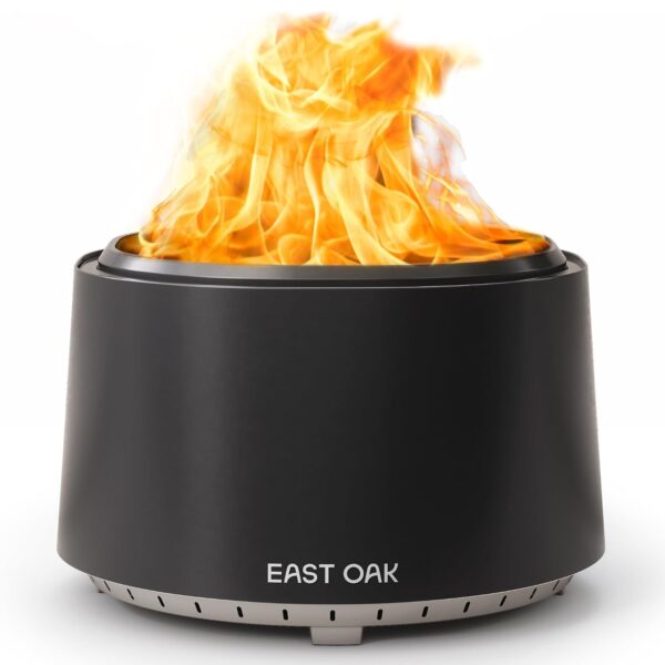 Fogata sin Humo EAST OAK WFP22006-1 29.53 Pulgadas Acero Inoxidable 304 Forma Cuadrada Color Carbón de Pitch con Atizado