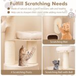 Árbol para Gatos PETSITE PTS10174NACTPV 74 Pulgadas Madera Contrachapada 6 Niveles Condominio Hamaca Beige