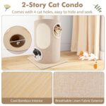 Árbol para Gatos PETSITE PTS10174NACTPV 74 Pulgadas Madera Contrachapada 6 Niveles Condominio Hamaca Beige