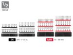 TEKTON Juego de llaves de vaso de 1/4, 3/8, 1/2 pulgada de 12 puntos con rieles y bandejas (214 piezas) | SHD99203