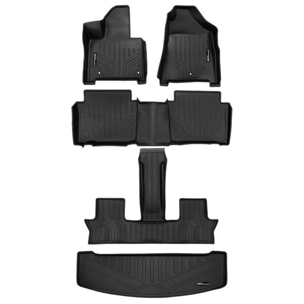 Juego de Tapetes SMARTLINER 3 Filas Negro para Hyundai Santa Fe Hybrid 2024 con Forro de Carga