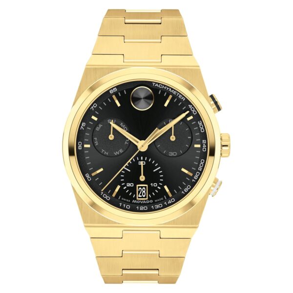 Reloj Movado Bold Quest 3601198 Cronógrafo para Hombre Esfera Negra Acero Inoxidable 42mm Resistente al Agua 50 Metros