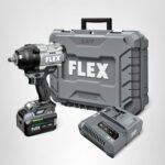 Llave de Impacto Inalámbrica FLEX FX1472-1H 24V 1/2 Pulgada 1500 Pies Libra Kit con Batería de Litio Apilable 6.0Ah y Ca