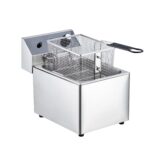 Freidora eléctrica, freidora comercial de acero inoxidable de 12L con cesta y tapa, freidoras de encimera para cocina y
