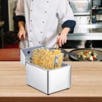 Freidora eléctrica, freidora comercial de acero inoxidable de 12L con cesta y tapa, freidoras de encimera para cocina y