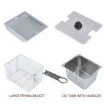 Freidora eléctrica, freidora comercial de acero inoxidable de 12L con cesta y tapa, freidoras de encimera para cocina y
