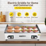 Takywep Plancha eléctrica comercial de 30 pulgadas, plancha eléctrica de encimera de 3000 W, antiadherente para restaura