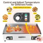 Takywep Plancha eléctrica comercial de 30 pulgadas, plancha eléctrica de encimera de 3000 W, antiadherente para restaura