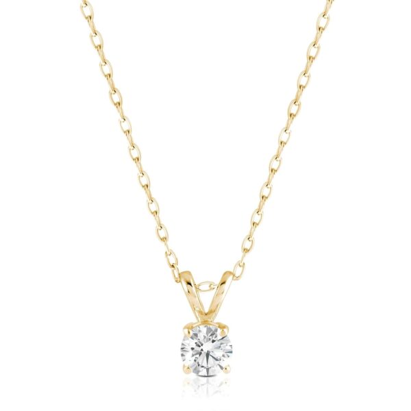 Collar con Colgante de Diamante Cultivado en Laboratorio Solitario 0.5 Quilates Oro Amarillo 14k Maxcolor AEWM86649F24 C