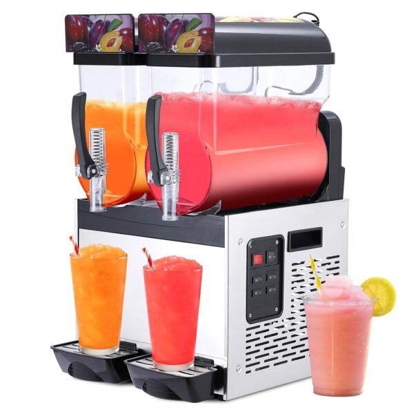 GarveeHome Máquina comercial de granizado – Máquina de bebidas congeladas de batido de margarita de acero inoxidable, au