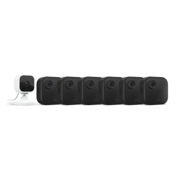 Sistema de Cámaras de Seguridad Blink Outdoor 4 con Blink Mini Seis Cámaras Exteriores más una Cámara Mini Blanco Compat