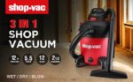 Shop-Vac 5983089 Aspiradora húmeda/seca de 12 galones y 5.5 caballos de fuerza, 2.5 pulgadas de diámetro x 8 pies, cable