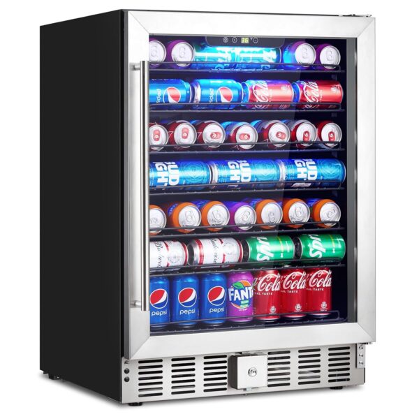 GarveeHome Refrigerador de bebidas de 24 pulgadas, refrigerador de bebidas de 5.1 pies cúbicos, refrigerador de bebidas