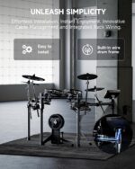 Donner Beat Max - Batería Electrónica, Kit de Batería Eléctrica con Parches de Malla Silenciosa de 12", Platillos de 14"