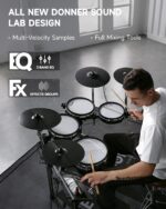 Donner Beat Max - Batería Electrónica, Kit de Batería Eléctrica con Parches de Malla Silenciosa de 12", Platillos de 14"