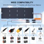 Panel Solar Portátil GarveeLife PSPL_200W 200W Plegable IP65 con 3 Soportes y Cable MC4
