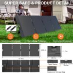 Panel Solar Portátil GarveeLife PSPL_200W 200W Plegable IP65 con 3 Soportes y Cable MC4