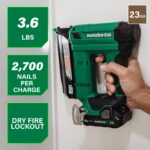 Metabo HPT Kit de clavadora compacta inalámbrica multivoltios de 18 V, clavadora de calibre 23 con herramienta eléctrica