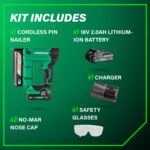 Metabo HPT Kit de clavadora compacta inalámbrica multivoltios de 18 V, clavadora de calibre 23 con herramienta eléctrica