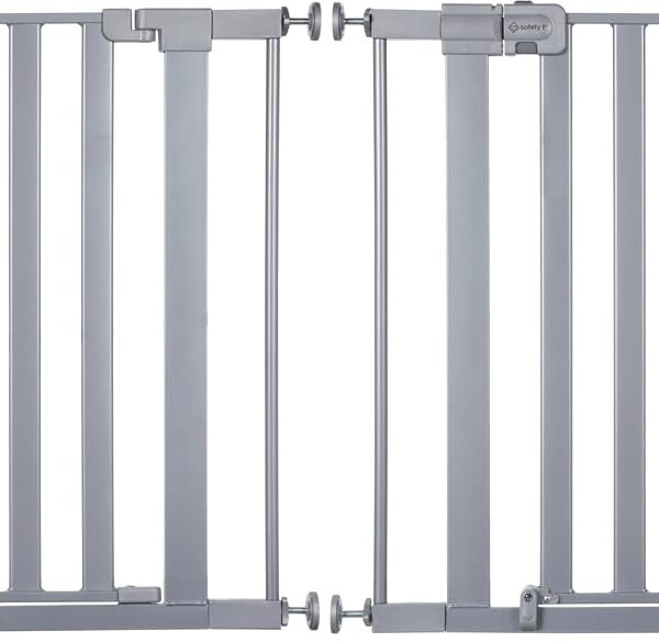 Puerta de Seguridad para Bebés Safety 1st GA182SLVF1 Ajustable 29 a 38 Pulgadas Montaje a Presión Plata Pack de 2