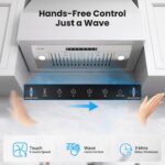 VIKIO HOME Campana Extractora Empotrable de 30 Pulgadas, 980 CFM Campana de Ventilación de Cocina Integrada, Convertible
