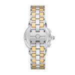 Reloj Tory Burch Cronógrafo TBW1052 Acero Inoxidable Bicolor Esfera Blanca 37 Milímetros