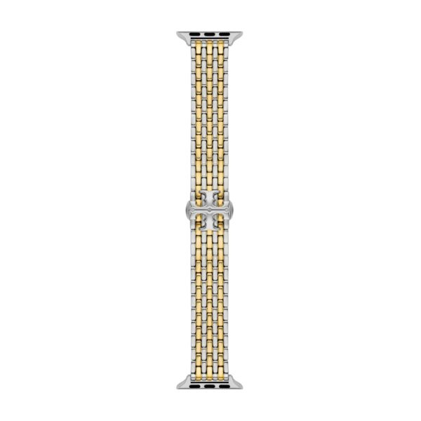 Correa Tory Burch Eleanor TBS0104E para Apple Watch Acero Inoxidable Bicolor Plateado y Dorado 38 40 41 42 44 45 mm