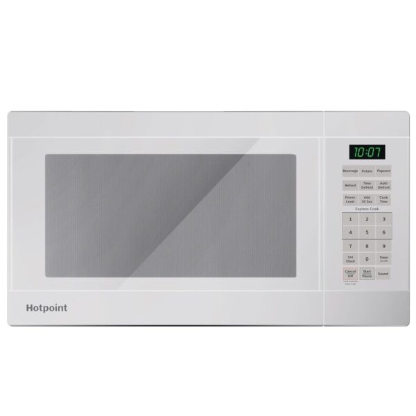 Hotpoint RES1072DTWW - Horno microondas con capacidad de 0.7 pies cúbicos, color blanco
