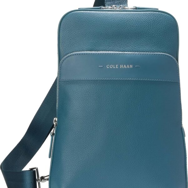 Bolsa Cruzada Cole Haan Triboro F12577 Cuero Verde Azulado Compartimento para Tableta 11 Pulgadas