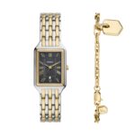 Reloj Fossil Raquel ES5376SET Acero Inoxidable Dos Tonos Esfera Gris Caja Rectangular 23 Milímetros