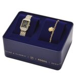 Reloj Fossil Raquel ES5376SET Acero Inoxidable Dos Tonos Esfera Gris Caja Rectangular 23 Milímetros