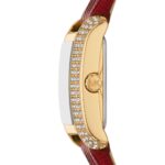 Reloj Michael Kors Emery MK4874SET Rectangular Acero Inoxidable Correa de Cuero Rojo con Pulsera de Regalo