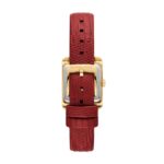 Reloj Michael Kors Emery MK4874SET Rectangular Acero Inoxidable Correa de Cuero Rojo con Pulsera de Regalo