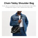 Bolso de Hombro Coach Tabby CY919 LHBLK Cuero Correa de Cadena