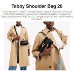 Bolso de hombro Coach Tabby atigrado estructurado CY201 B4 BK cuero de guijarro pulido color negro