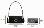 Bolso de hombro Coach Tabby atigrado estructurado CY201 B4 BK cuero de guijarro pulido color negro