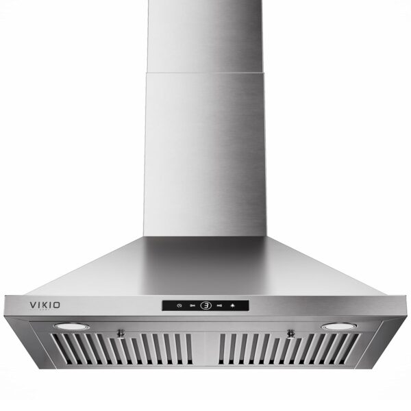 VIKIO HOME Campana extractora de montaje en pared de 30 pulgadas, 580 CFM, convertible con conductos/sin conductos, camp