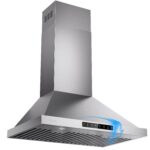 VIKIO HOME Campana extractora profesional de 30 pulgadas para montaje en pared, 980 CFM, panel directo de 3 velocidades