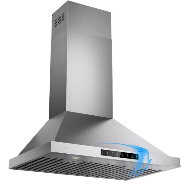 VIKIO HOME Campana extractora profesional de 30 pulgadas para montaje en pared, 980 CFM, panel directo de 3 velocidades